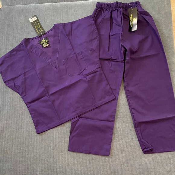 Natural Uniforms Kids Purple 2 piece Unisex 5/6 - Picture 1 of 1